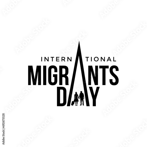 International migrants day on December 18 poster design.