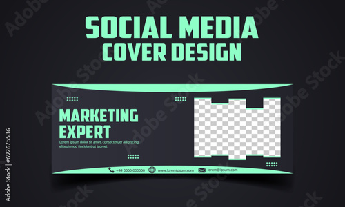 social media template business Facebook cover design vector template for digital agency