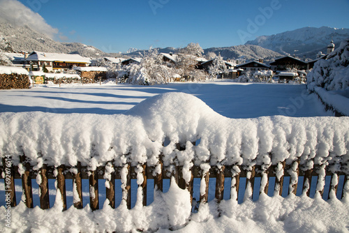 wintertime in small german village covered with snow Garmish-Partenkirchen © Melinda Nagy