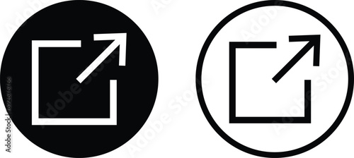 External link icon set in two styles . Hyperlink symbol symbol vector