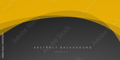 Black and yellow curve abstract background with space for text and message. template design