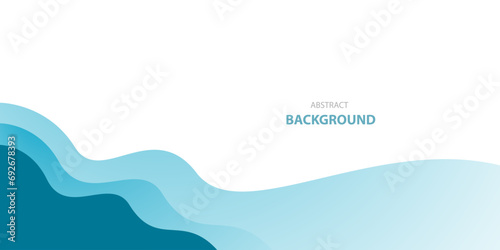 Blue wave abstract background with white space for text and message. template design