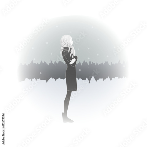 Sad landscape and sad girl