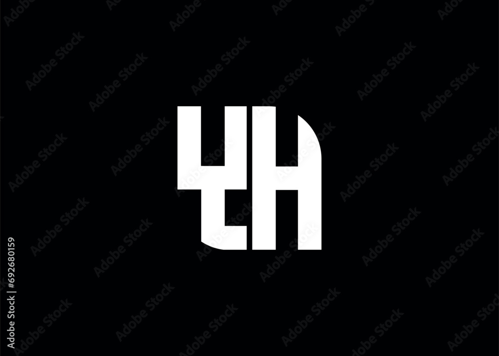 Obraz premium Monogram Letter YH Logo Design vector template