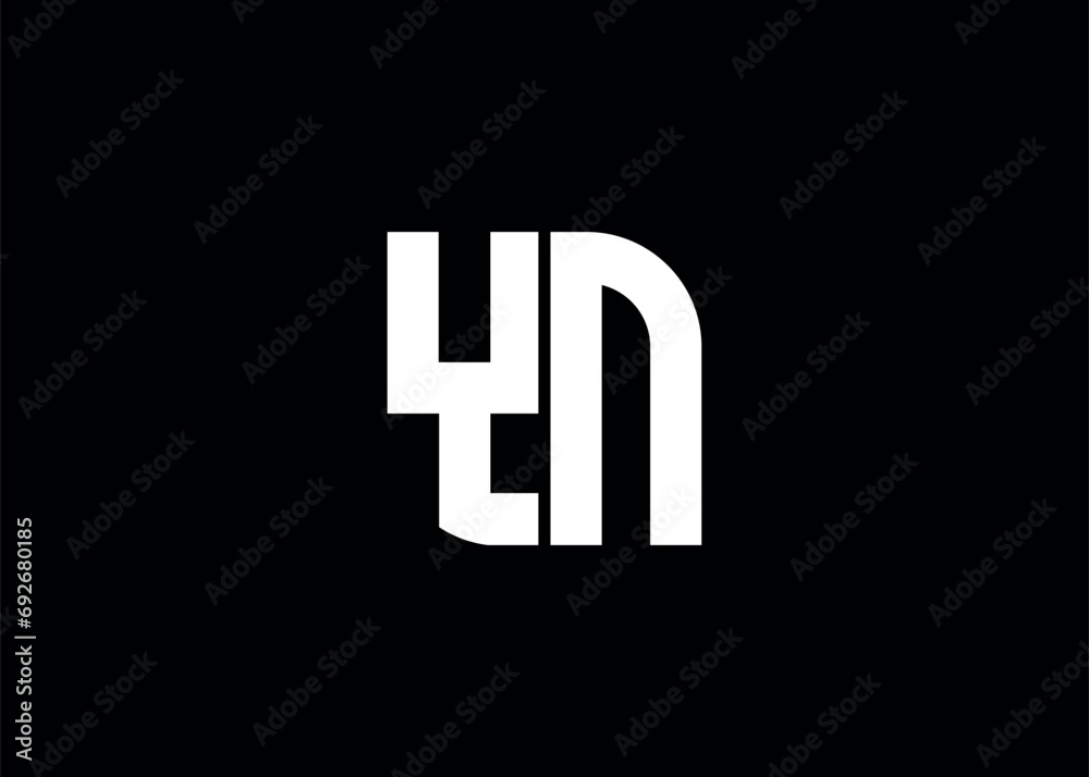 Monogram Letter YN Logo Design vector template