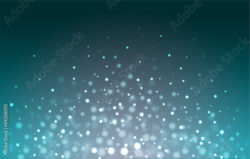 Shimmering turquoise background. Brilliant particles and stars. Blurred bokeh effect for technology  business  holidays  fairytale and magical concepts.