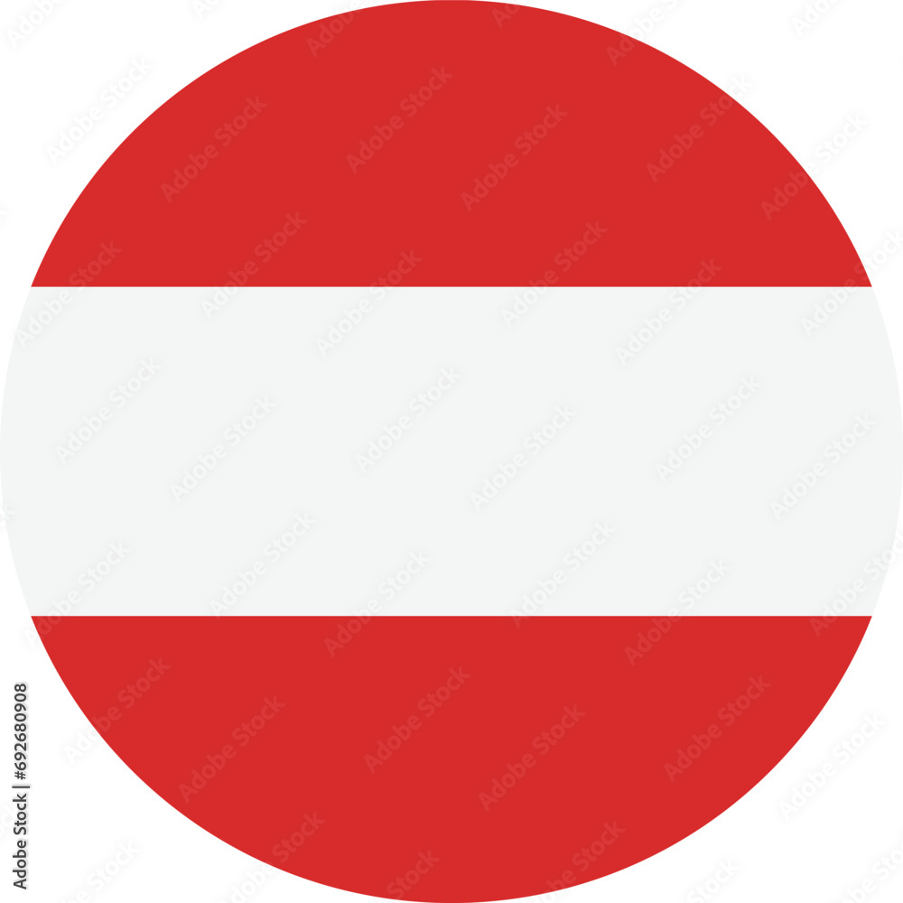 Round Austria flag . Austria flag button vector isolated on white background Round Austria flag . Austria flag button vector isolated on white background