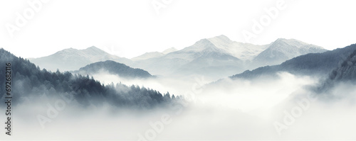 Picturesque landscape with majestic mountain peaks © Yeti Studio