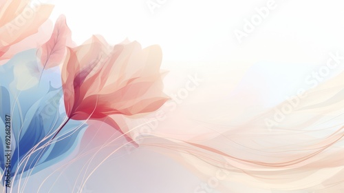 Abstract floral background with tulips. illustration for your design. Generative AI © Alex