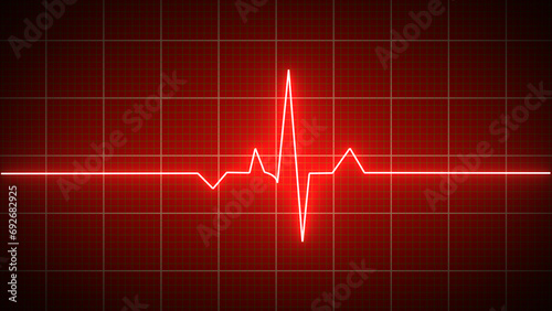 Emergency ekg monitoring. Blue glowing neon heart pulse. Heartbeat. Electrocardiogram	