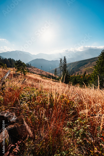 Mountain Tatras landscape. View from Jasna valley in Low Tatras. Hiking from demenovska valley to Sina peak in Low Tatras, Liptov, Slovakia photo