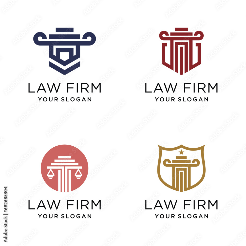 Law firm logo vector design with modern style idea and creative concept Law firm logo vector design with modern style idea and creative concept