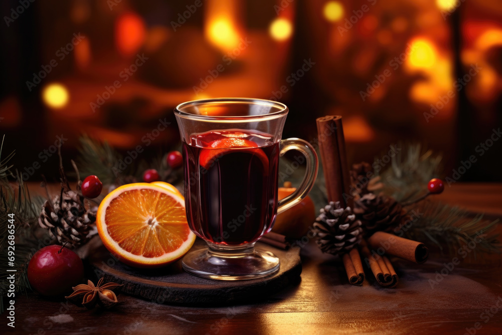 winter warming drink mulled wine with spices and orange winter warming drink mulled wine with spices and orange