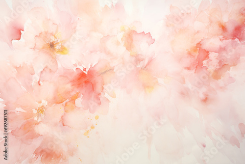 Abstract watercolor style illustration with abstract flowers.