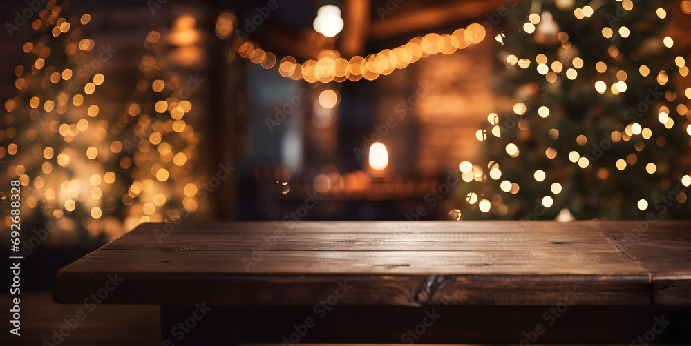AI Generated Christmas Themed Background Perfect for Slide Shows and Presentations - obrazy, fototapety, plakaty 