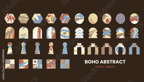 Boho Abstract Vector Design Elements (ID: 692689566)