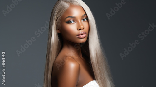 Beautiful afro american woman with glamour makeup, beauty salon concept, beautiful african american make-up girl