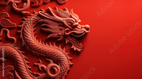 Year of the dragon backdrop: festive Asiatic symbol