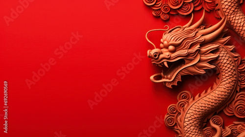 Traditional dragon art for 2024 Chinese New Year