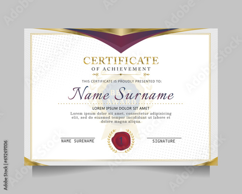 modern certificate of achievement template. vector illustration