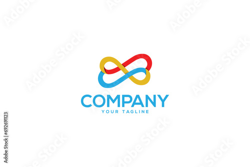 Creative logo design depicting a colorful loop abstract shape. 