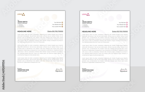 Letter Head Design,letterhead design set a4 size and unique shape colorful work theme style design