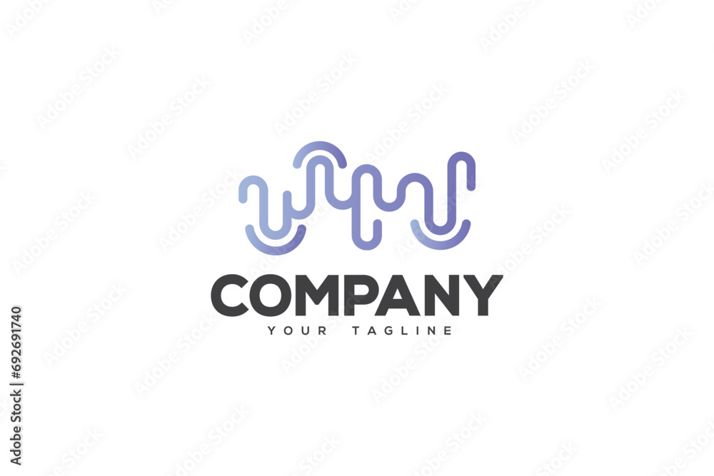 Creative logo design depicting a abstract interpretation of a sound wave. Creative logo design depicting a abstract interpretation of a sound wave.