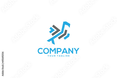 Creative logo design depicting a bird. 