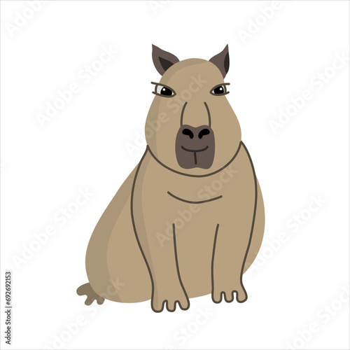 Vector color illustration of a capybara.