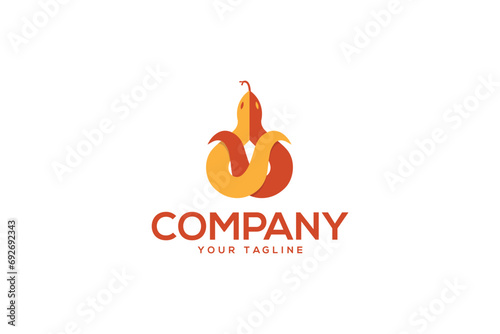 Creative logo design depicting two snakes. 