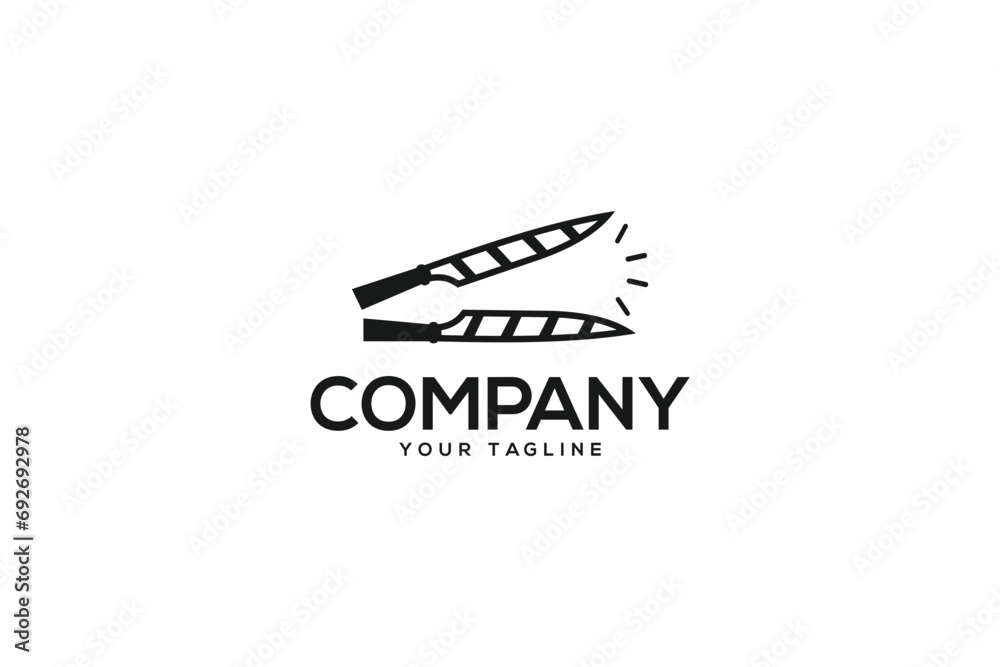 Naklejka premium Creative logo design depicting a knives.