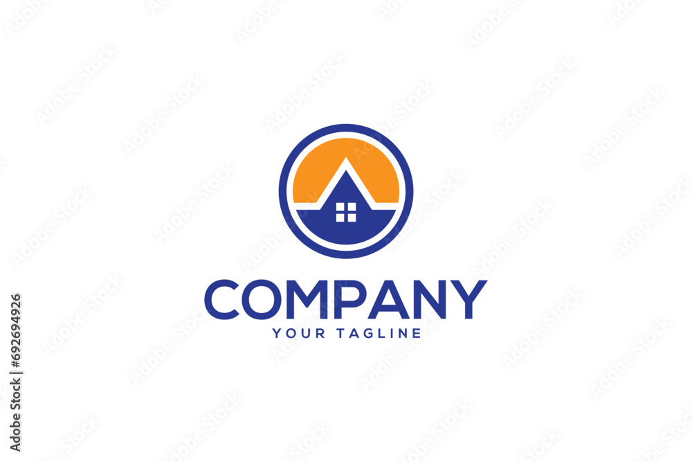 Creative logo design depicting a house in a circle. Logo suited for the real estate and building industry. Creative logo design depicting a house in a circle. Logo suited for the real estate and building industry.