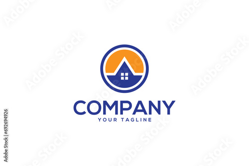 Free Download Creative logo design depicting a house in a circle. Logo suited for the real estate and building industry.  - GFXLoad