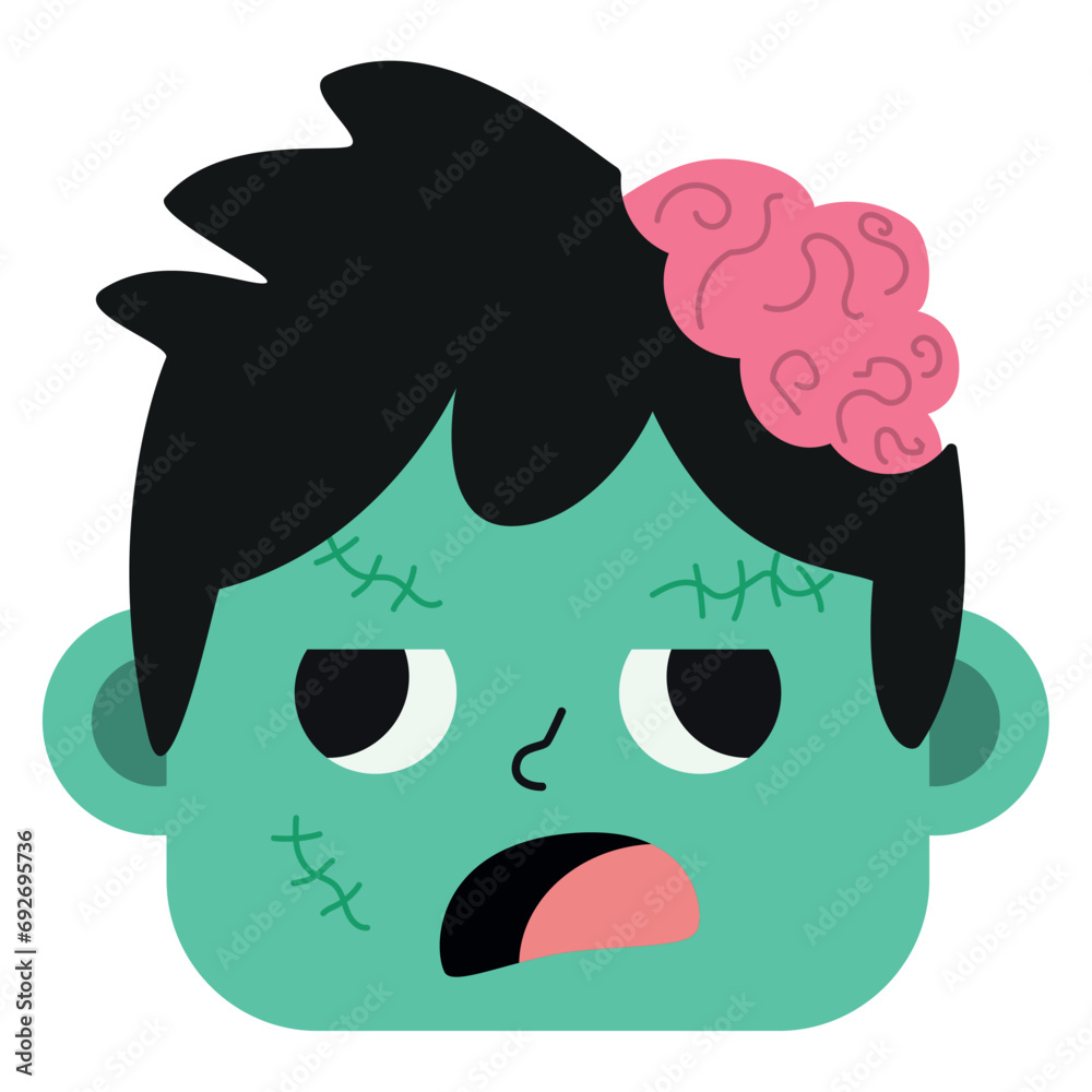 Cute male zombie halloween costume avatar Vector Cute male zombie halloween costume avatar Vector