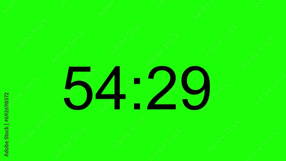 Timer to the minute on a green background, black font Timer to the minute on a green background, black font