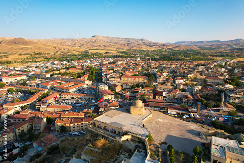 Urgup Town aerial view from Temenni Hill in Cappadocia Region of Turkey. © batuhan toker