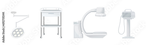 Medical Diagnostic Equipment and Clinic Device Vector Set