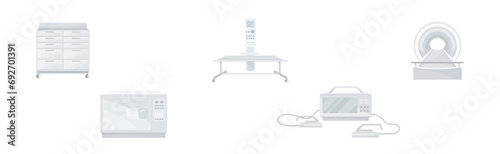 Medical Diagnostic Equipment and Clinic Device Vector Set