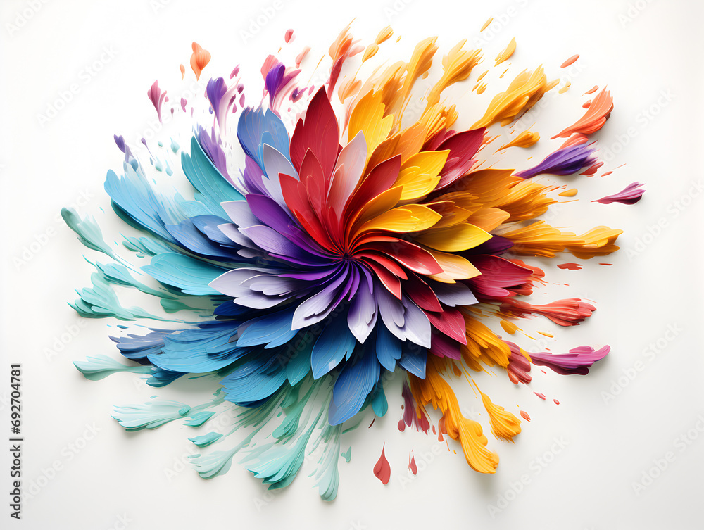Obraz premium Abstract colorful flower art isolated on white background 