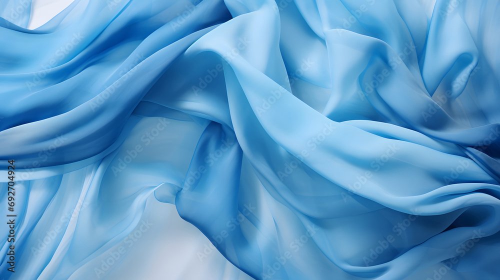 3d rendering of abstract blue to white gradient flowing fabric. 3d rendering of abstract blue to white gradient flowing fabric.
