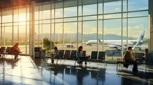 check departure airport background illustration in boarding, flight airline, passenger travel check departure airport background