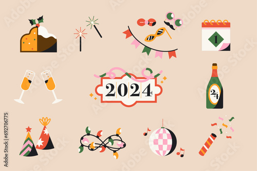 New Year's party decoration set