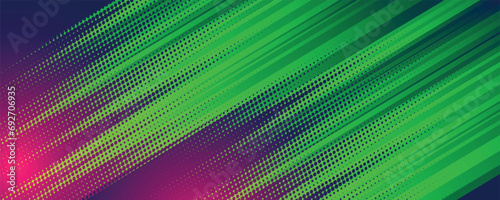 Black modern wide abstract technology background with glowing high-speed and movement light effect. Vector illustration