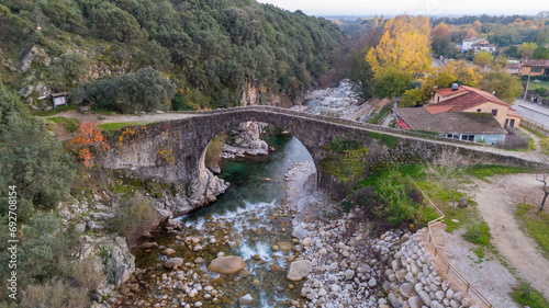 The Roman Bridge of Madrigal de la Vera, Cacares, Spain photo