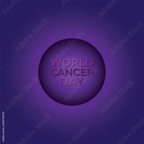 Cancer Awareness design, World Cancer Day vector illustration design, ribbon vector art, Happy World Cancer Day illustration stop cancer campaign on purple color background