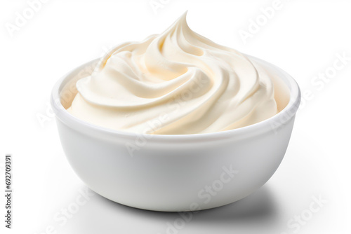 Whipped cream isolated on transparent background with shadow, png file photo