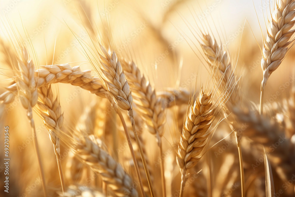 Ears of wheat on the field close-up Ears of wheat on the field close-up