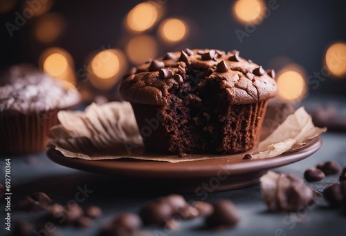 Homemade chocolate muffin