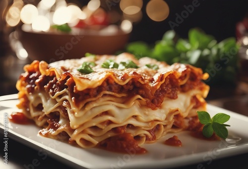 Traditional italian lasagna photo