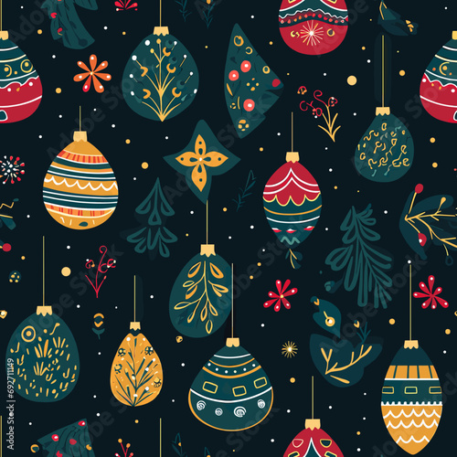 Seamless Christmas Gift Wrapping Paper Repeatable Tiled Pattern - Decorative X-Mas Vector SVG